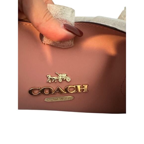 Coach Blush Pink Blossom Leather LTH Town Tote Bag Women NWT - Picture 8 of 13